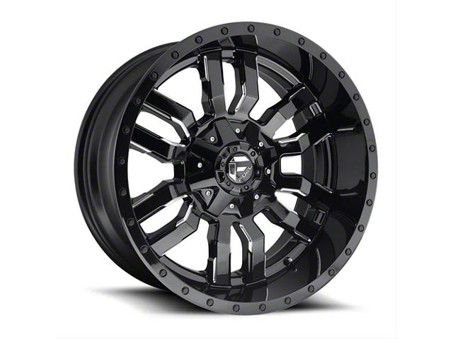 Fuel Wheels Sledge Gloss Black Milled 8-Lug Wheel; 22x12; -44mm Offset (20-24 Sierra 2500 HD)