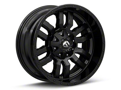 Fuel Wheels Sledge Gloss and Matte Black 8-Lug Wheel; 20x10; -18mm Offset (07-10 Sierra 2500 HD)