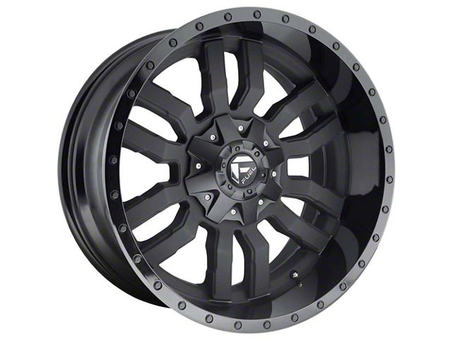 Fuel Wheels Sledge Matte Black with Gloss Black Lip 8-Lug Wheel; 18x9; 20mm Offset (20-24 Sierra 2500 HD)