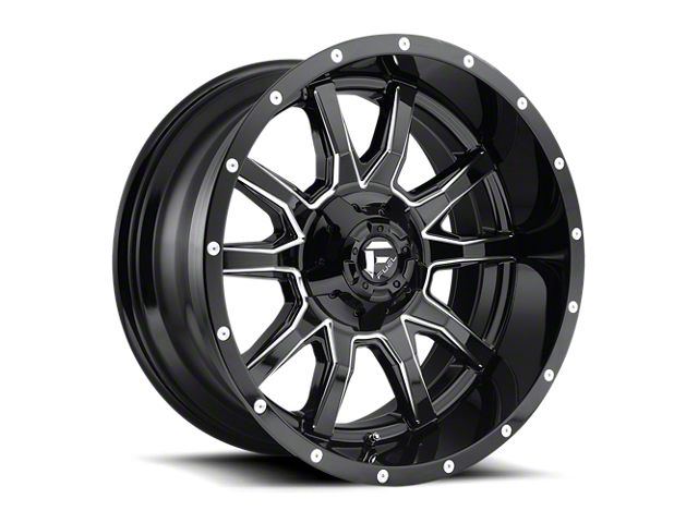 Fuel Wheels Vandal Gloss Black Milled 8-Lug Wheel; 20x9; 1mm Offset (20-24 Sierra 2500 HD)