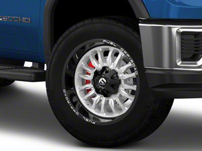 Fuel Wheels Arc Silver Brushed Face with Milled Black Lip 8-Lug Wheel; 20x10; -18mm Offset (20-25 Sierra 3500 HD SRW)