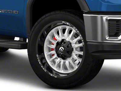 Fuel Wheels Arc Silver Brushed Face with Milled Black Lip 8-Lug Wheel; 22x12; -44mm Offset (20-25 Sierra 3500 HD SRW)