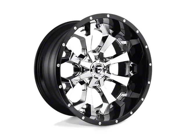 Fuel Wheels Assault Chrome with Gloss Black Lip 8-Lug Wheel; 20x10; -18mm Offset (07-10 Sierra 3500 HD SRW)