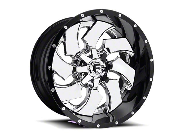 Fuel Wheels Cleaver Chrome with Gloss Black Lip 8-Lug Wheel; 20x10; -19mm Offset (07-10 Sierra 3500 HD SRW)