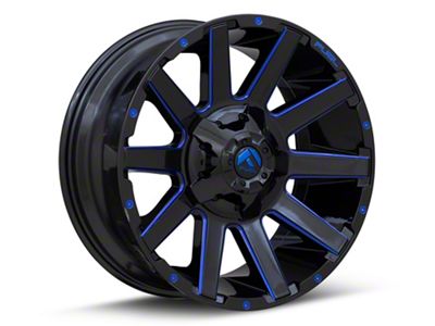 Fuel Wheels Contra Gloss Black with Blue Tint Clear 8-Lug Wheel; 20x9; 20mm Offset (07-10 Sierra 3500 HD SRW)