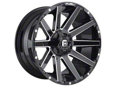 Fuel Wheels Contra Gloss Black Milled 8-Lug Wheel; 20x9; 1mm Offset (20-25 Sierra 3500 HD SRW)