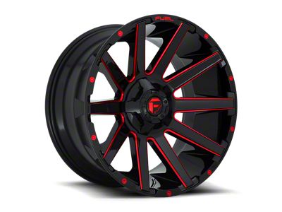 Fuel Wheels Contra Gloss Black with Red Tint Clear 8-Lug Wheel; 20x10; -18mm Offset (07-10 Sierra 3500 HD SRW)