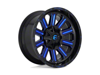 Fuel Wheels Hardline Gloss Black with Blue Tinted Clear 8-Lug Wheel; 20x9; 1mm Offset (20-25 Sierra 3500 HD SRW)