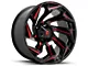 Fuel Wheels Reaction Gloss Black Milled with Red Tint 8-Lug Wheel; 22x12; -44mm Offset (20-24 Sierra 3500 HD SRW)