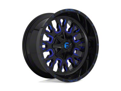 Fuel Wheels Stroke Gloss Black with Blue Tinted Clear 8-Lug Wheel; 20x9; 1mm Offset (20-25 Sierra 3500 HD SRW)
