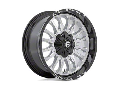 Fuel Wheels Arc Silver Brushed Face with Milled Black Lip 6-Lug Wheel; 22x12; -44mm Offset (19-25 Silverado 1500)