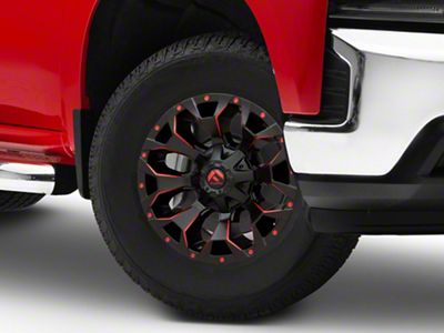 Fuel Wheels Assault Matte Black Red Milled 6-Lug Wheel; 17x9; 2mm Offset (19-24 Silverado 1500)