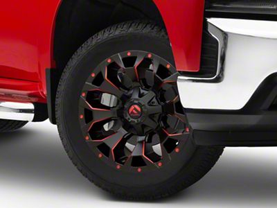 Fuel Wheels Assault Matte Black Red Milled 6-Lug Wheel; 20x9; 19mm Offset (19-25 Silverado 1500)