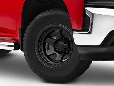 Fuel Wheels Block Matte Black with Black Ring 6-Lug Wheel; 17x9; -12mm Offset (19-25 Silverado 1500)