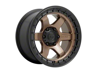 Fuel Wheels Block Matte Bronze with Black Ring 6-Lug Wheel; 18x9; 1mm Offset (19-25 Silverado 1500)
