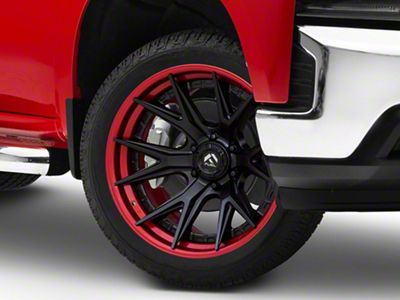 Fuel Wheels Fusion Forged Catalyst Matte Black with Candy Red Lip 6-Lug Wheel; 22x10; -18mm Offset (19-25 Silverado 1500)