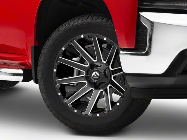 Fuel Wheels Contra Gloss Black Milled 6-Lug Wheel; 20x10; -19mm Offset (19-24 Silverado 1500)