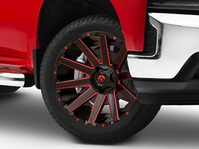 Fuel Wheels Contra Gloss Black with Red Tint 6-Lug Wheel; 22x10; -19mm Offset (19-25 Silverado 1500)