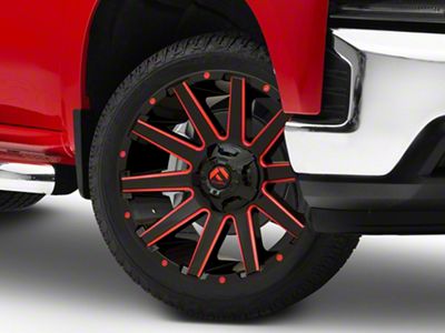 Fuel Wheels Contra Gloss Black with Red Tinted Clear 6-Lug Wheel; 22x12; -43mm Offset (19-25 Silverado 1500)