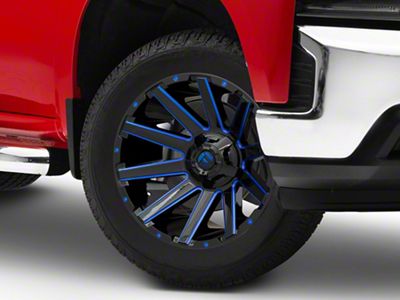 Fuel Wheels Contra Gloss Black with Blue Tinted Clear 6-Lug Wheel; 20x10; -19mm Offset (19-24 Silverado 1500)