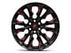 Fuel Wheels Flame Gloss Black Milled with Candy Red 6-Lug Wheel; 20x9; 1mm Offset (19-24 Silverado 1500)