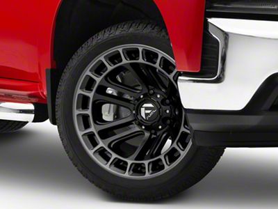 Fuel Wheels Heater Matte Black Double Dark Tint Machined 6-Lug Wheel; 22x10; -13mm Offset (19-25 Silverado 1500)