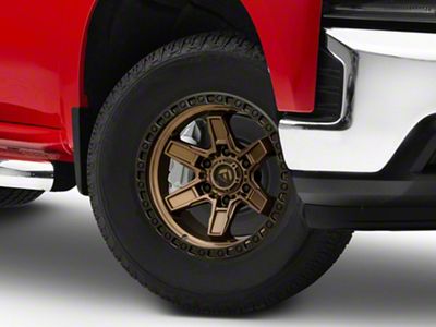 Fuel Wheels Kicker Matte Bronze with Black Bead Ring 6-Lug Wheel; 17x9; 1mm Offset (19-25 Silverado 1500)