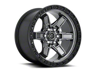 Fuel Wheels Kicker Matte Gunmetal with Black Lip 6-Lug Wheel; 20x9; 1mm Offset (19-25 Silverado 1500)