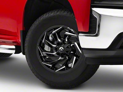 Fuel Wheels Reaction Gloss Black Milled 6-Lug Wheel; 17x9; -12mm Offset (19-25 Silverado 1500)