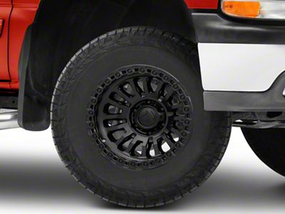 Fuel Wheels Rincon Matte Black with Gloss Black Lip 6-Lug Wheel; 17x9; 1mm Offset (99-06 Silverado 1500)