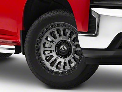 Fuel Wheels Rincon Matte Gunmetal with Matte Black Lip 6-Lug Wheel; 20x9; 1mm Offset (19-25 Silverado 1500)