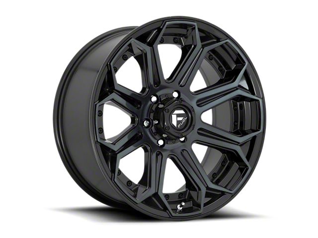 Fuel Wheels Siege Gloss Black Machined Double Dark Tint 6-Lug Wheel; 24x12; -44mm Offset (19-24 Silverado 1500)
