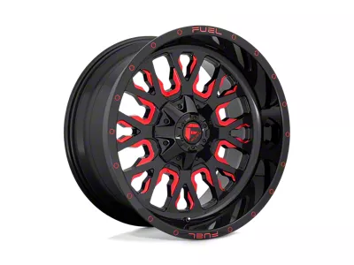 Fuel Wheels Stroke Gloss Black with Red Tinted Clear 6-Lug Wheel; 20x9; 20mm Offset (19-25 Silverado 1500)