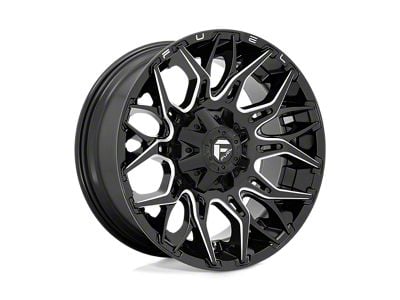 Fuel Wheels Twitch Glossy Black Milled 6-Lug Wheel; 22x12; -44mm Offset (19-24 Silverado 1500)