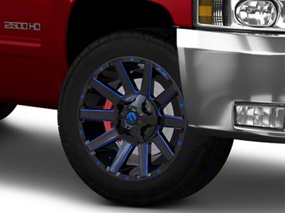 Fuel Wheels Contra Gloss Black with Blue Tint Clear 8-Lug Wheel; 20x9; 20mm Offset (07-10 Silverado 2500 HD)