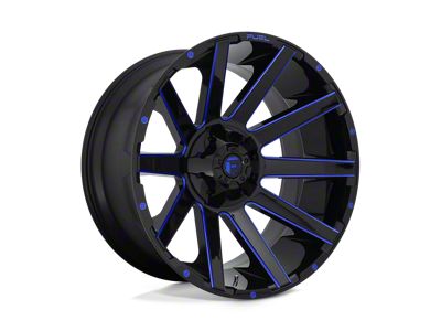 Fuel Wheels Contra Gloss Black with Blue Tinted Clear 8-Lug Wheel; 24x14; -75mm Offset (20-24 Silverado 2500 HD)