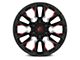 Fuel Wheels Flame Gloss Black Milled with Candy Red 8-Lug Wheel; 20x10; -18mm Offset (20-24 Silverado 2500 HD)