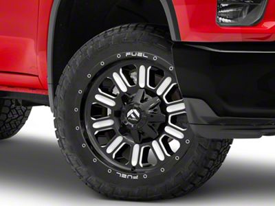 Fuel Wheels Hammer Gloss Black Milled 8-Lug Wheel; 22x10; -18mm Offset (20-25 Silverado 2500 HD)