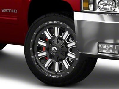 Fuel Wheels Hammer Gloss Black Milled 8-Lug Wheel; 22x10; -18mm Offset (07-10 Silverado 2500 HD)