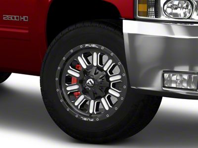 Fuel Wheels Hardline Gloss Black Milled 8-Lug Wheel; 18x9; 20mm Offset (07-10 Silverado 2500 HD)