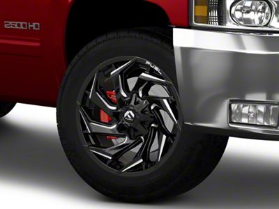 Fuel Wheels Reaction Gloss Black Milled 8-Lug Wheel; 20x9; 20mm Offset (11-14 Silverado 2500 HD)