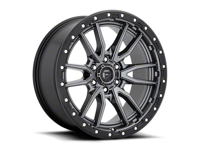 Fuel Wheels Rebel Matte Gunmetal with Black Ring 8-Lug Wheel; 20x10; -18mm Offset (20-24 Silverado 2500 HD)
