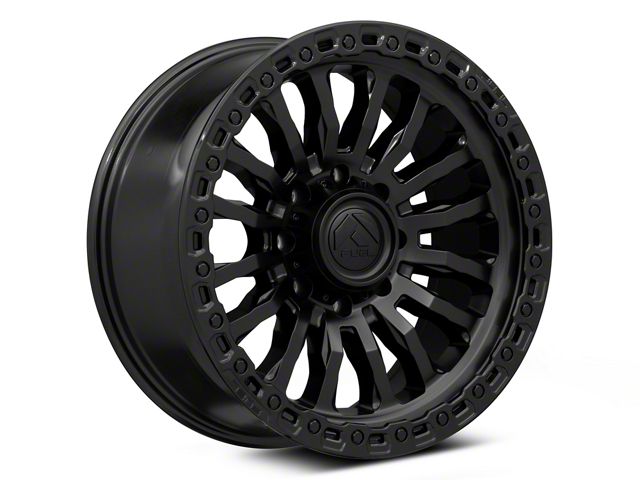 Fuel Wheels Rincon Matte Black with Gloss Black Lip 8-Lug Wheel; 20x9; 1mm Offset (20-24 Silverado 2500 HD)