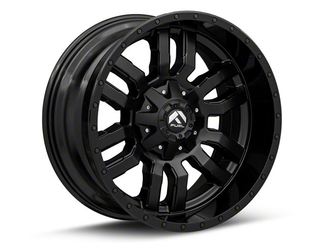 Fuel Wheels Sledge Gloss and Matte Black 8-Lug Wheel; 20x10; -18mm Offset (07-10 Silverado 2500 HD)