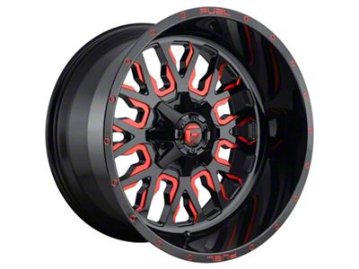 Fuel Wheels Stroke Gloss Black with Red Tinted 8-Lug Wheel; 18x9; 20mm Offset (20-23 Silverado 2500 HD)