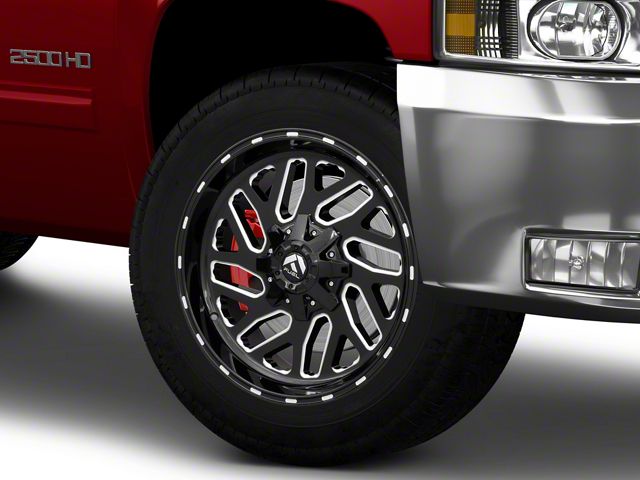 Fuel Wheels Triton Gloss Black Milled 8-Lug Wheel; 20x9; 20mm Offset (11-14 Silverado 2500 HD)