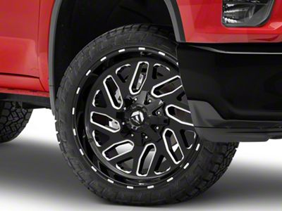 Fuel Wheels Triton Gloss Black Milled 8-Lug Wheel; 26x12; -44mm Offset (20-25 Silverado 2500 HD)