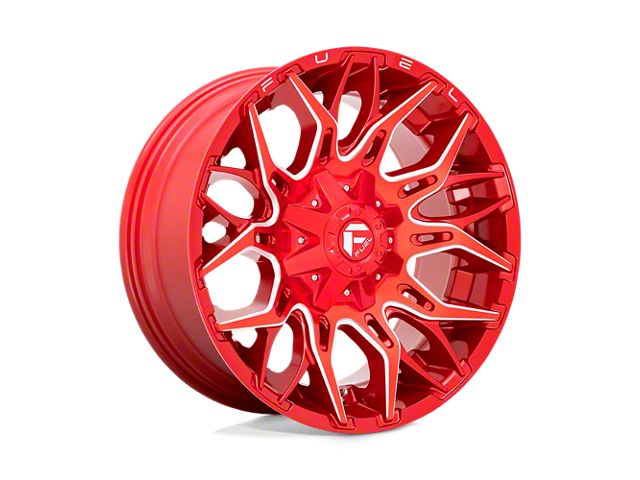 Fuel Wheels Twitch Candy Red Milled 8-Lug Wheel; 20x9; 1mm Offset (07-10 Silverado 2500 HD)