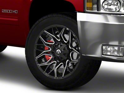 Fuel Wheels Twitch Glossy Black Milled 8-Lug Wheel; 20x10; -18mm Offset (07-10 Silverado 2500 HD)