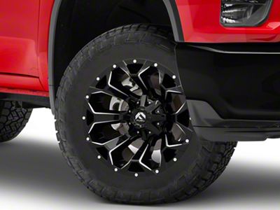 Fuel Wheels Assault Gloss Black Milled 8-Lug Wheel; 20x9; 1mm Offset (20-24 Silverado 3500 HD SRW)